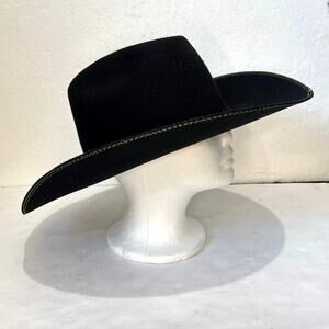 PROHATS TURQUOISE SERIES Black Felt Cowboy/ Cowgirl Western Hat Size 7 3/8